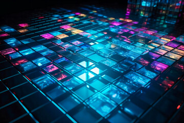 Fototapeta premium Modern Mosaic. Glass Mirage. Gleaming Glass . Generative AI