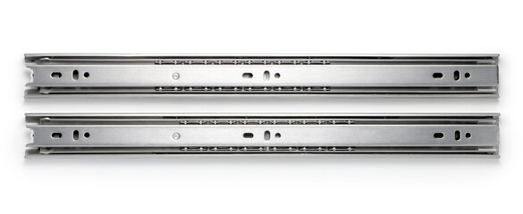 drawers slide rails isolated on white background