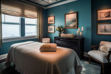 Tranquil Tides Massage Room.  AI Generated