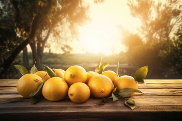 Lemon citrus table. Generate Ai