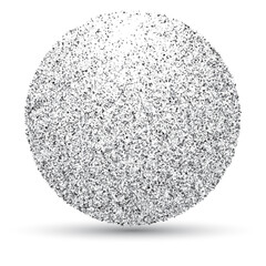 Chaotic elements as ball with shadow. Abstract grunge background.
