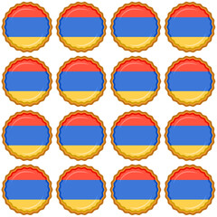 Pattern cookie with flag country Armenia in tasty biscuit