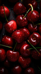 cherries on a plate. Generative AI