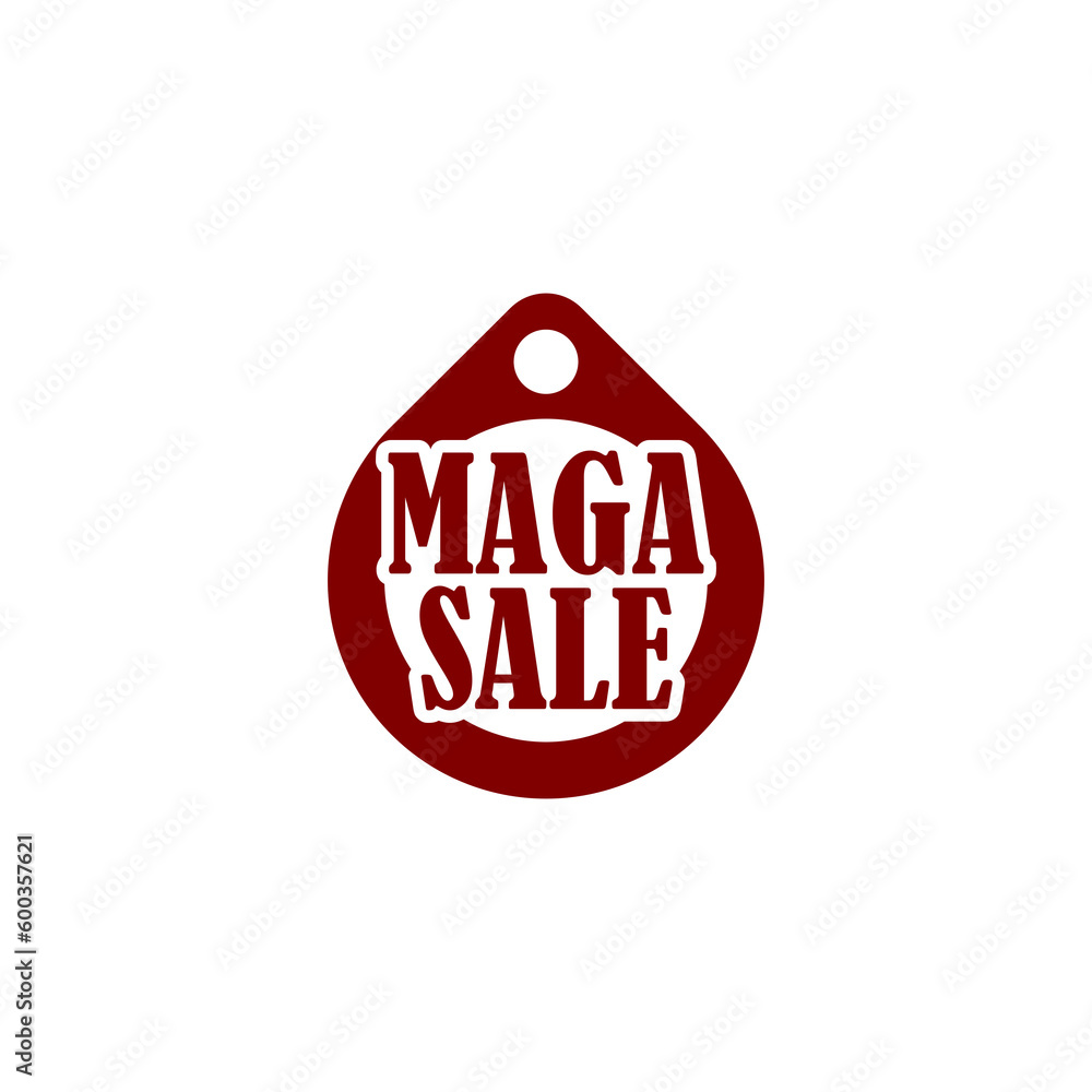 Sticker Mega sale tag icon isolated on transparent background