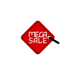 Mega sale tag icon isolated on transparent background