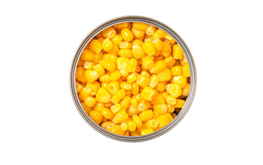 Sweet canned corn isolated