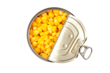 Sweet canned corn isolated