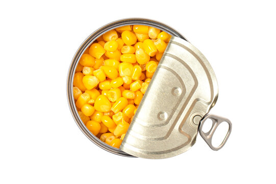 Sweet canned corn isolated