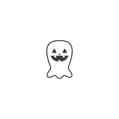 smiling ghost icon black color