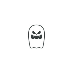angry ghost icon black color