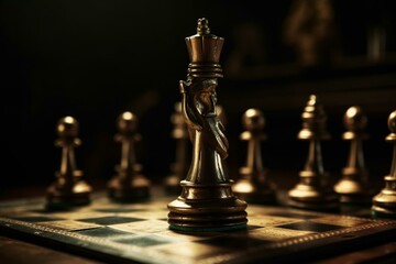 Chess pawn excelling. Leadership concept. Generative AI