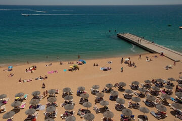 Albufeira beach aerial view (Praia do Peneco), Southern Portugal