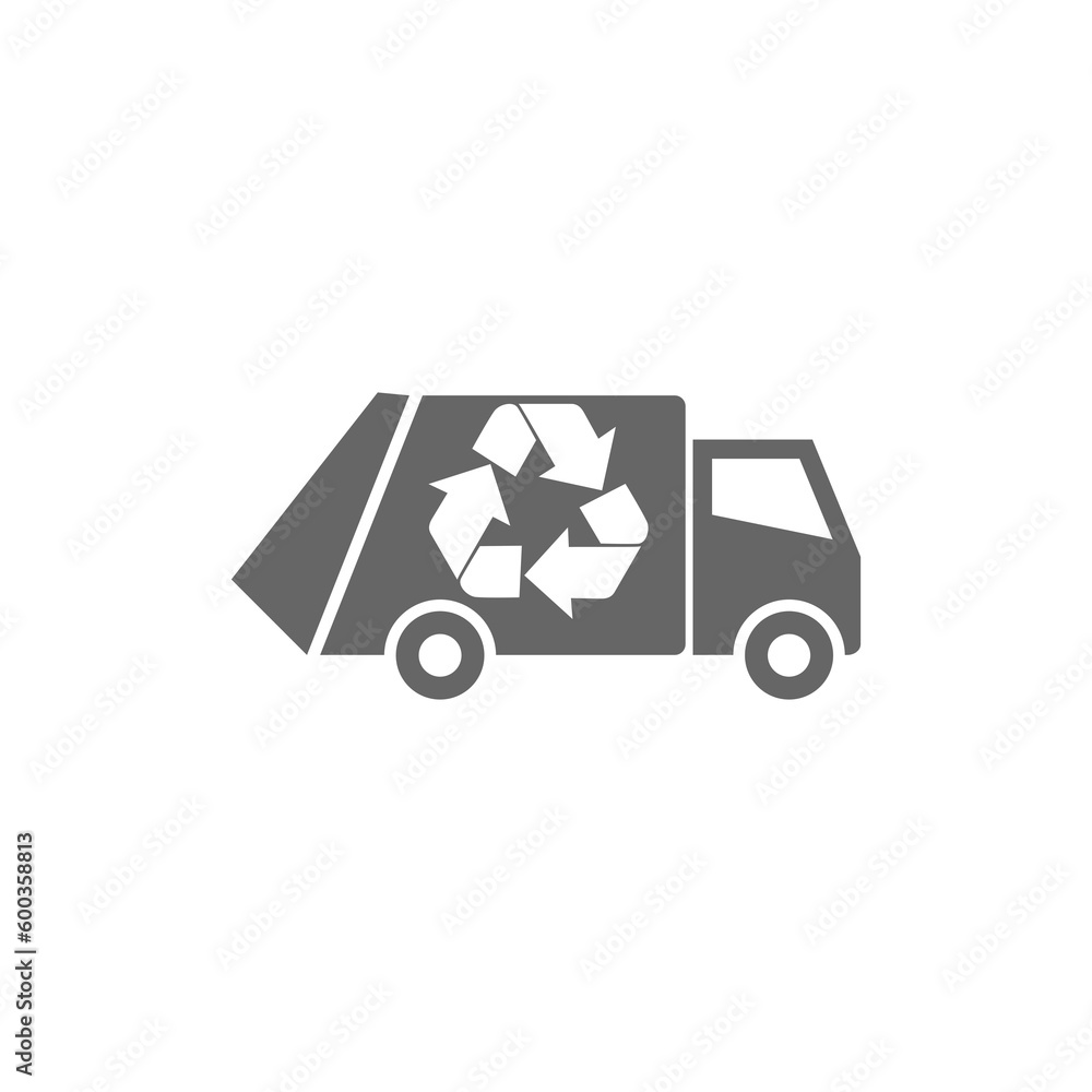 Poster garbage truck icon isolated on transparent background