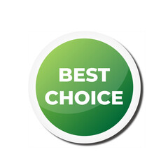 Best choice green circle sign. Vector illustration