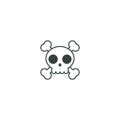 dangerous skull icon black color