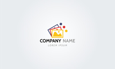 Image gallery icon, silhouette Landscape photo pictogram, album picture symbol signs vector illustration