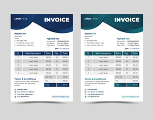 Vector professional and modern invoice template design.