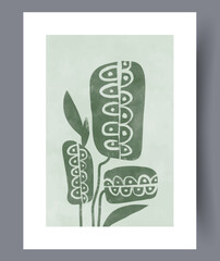 Still life plants surreal herbs wall art print. Printable minimal abstract plants poster. Wall artwork for interior design. Contemporary decorative background with herbs.