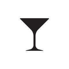 Martini cocktail icon, drink glass
