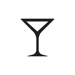 Martini cocktail icon, drink glass