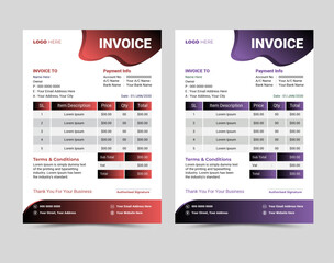 Vector professional and modern invoice template design.