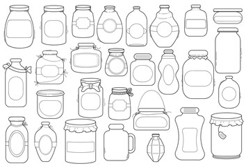Set of hand-drawn doodle illustrations jar