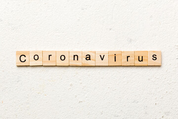 coronavirus word written on wood block. coronavirus text on table, concept
