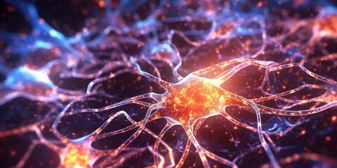 Glowing connected network lines, generative ai