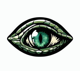 Dinosaur eye logo, reptile snake, vector art
