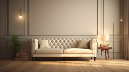 modern living room with sofa, generative AI 