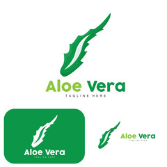 Aloe Vera Logo, Green Plant Design, Traditional Medicine And Skin Care Plant Vector, Hair Care, Symbol Icon Illustration