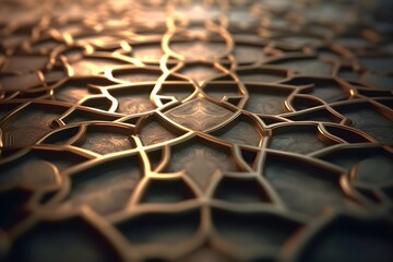 Islamic pattern background with classic mood. geometric pattern in high detail. Created with Generative AI technology.