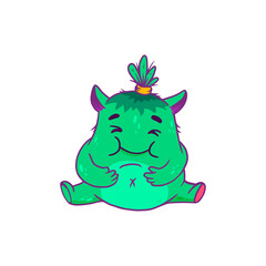 Cute cartoon monster on white background. Icon monster. Funny Alien.
