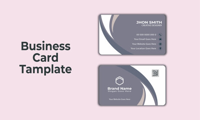 Corporate Modern Business Card Design, Double-Sided Creative Business Card Template, Vector Illustration Creative Name Card, Simple and Clean Design.