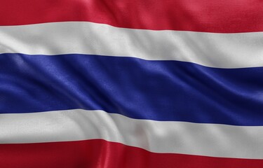 Flag of Thailand background, Close-Up waving flag. 3d Rendering