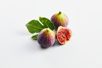 fresh figs on a white background