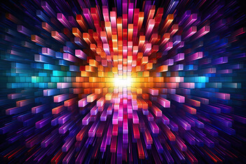 Abstract Epic Fractal Square Background with Glowing Aura, Generative AI