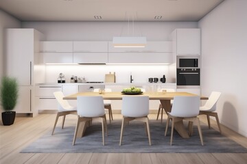 Fototapeta na wymiar furniture dining kitchen design table house interior home modern indoor chair. Generative AI.