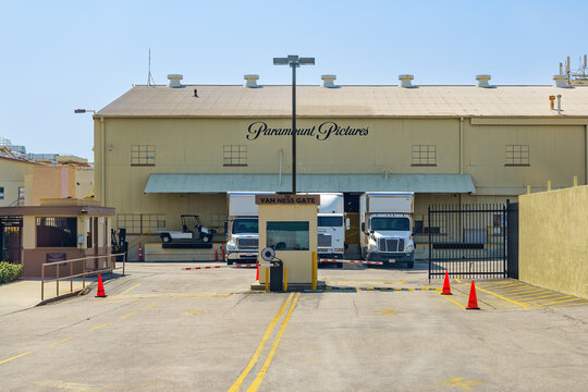 LOS ANGELES, CALIFORNIA, USA - APRIL 18, 2023: Paramount Pictures Film Studio In Hollywood, Los Angeles, USA. Van Ness Gate Entrance.