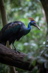 Naklejka premium Cassowary portrait in the wild. Australian wildlife photography 