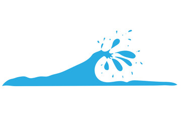 Fototapeta na wymiar water drop and splash white background. blue sea curve