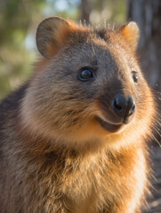 Fototapeta premium Close-up of a quokka. Generative AI
