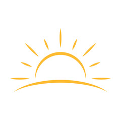 A half sun is setting downwards icon vector sunset concept for graphic design, logo, website, social media, mobile app, UI illustration