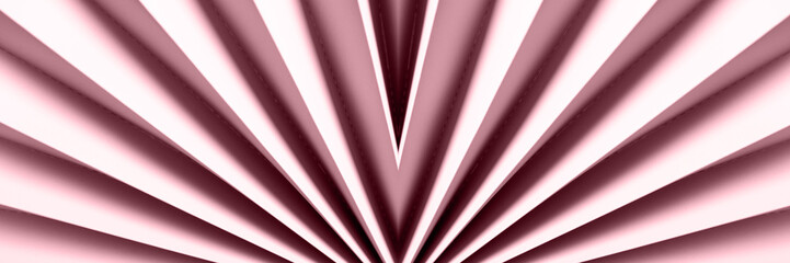 Fototapeta premium Abstract pink pleated paper decor for art abstract background. Banner