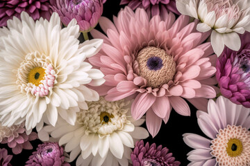 pink and white large flower background material, Generative AI