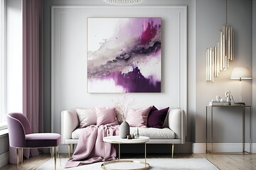 Living Room - Pink, Purple and White