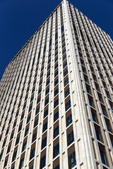 Residential multi-storey building. bottom view.