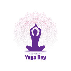 Vector illustration of Happy International Day of Yoga social media story feed mockup template