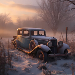 Old Snowy Car