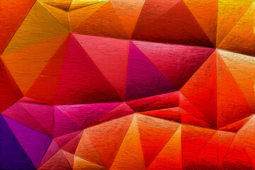 Colorful triangles pattern with a rough texture background. Background texture wall and have copy space for text. Picture for creative wallpaper or design art work.